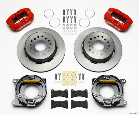 Wilwood Dynapro Low-Profile 11.00in P-Brake Kit - Red Impala 59-64 / Corvette 57-62 - 140-11827-R