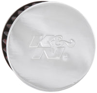 K&N 1.75in Flange ID x 3in OD x 2.5in H Chrome Finish Rubber Base Crankcase Vent Filter - 62-1480