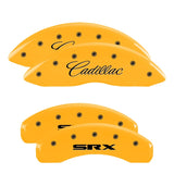MGP 4 Caliper Covers Engraved Front & Rear GMC Yellow finish black ch - 34015SGMCYL