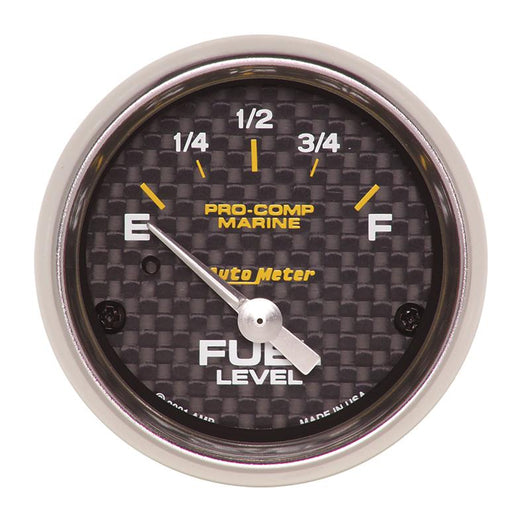 Autometer Marine Carbon Fiber 2-1/16in 240-33 Ohms Electric Fuel Level Gauge - 200760-40