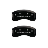 MGP 4 Caliper Covers Engraved front & Rear 2015/Sport Black finish silver ch - 10241SSPTBK
