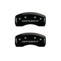 MGP 4 Caliper Covers Engraved front & Rear 2015/Sport Black finish silver ch - 10241SSPTBK