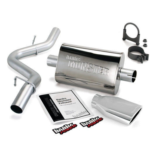 Banks Power 97-99 Jeep 2.5/4.0L Wrangler Slip Fit Cat Monster Exh Sys - SS Single Exh w/ Chrome Tip - 51312