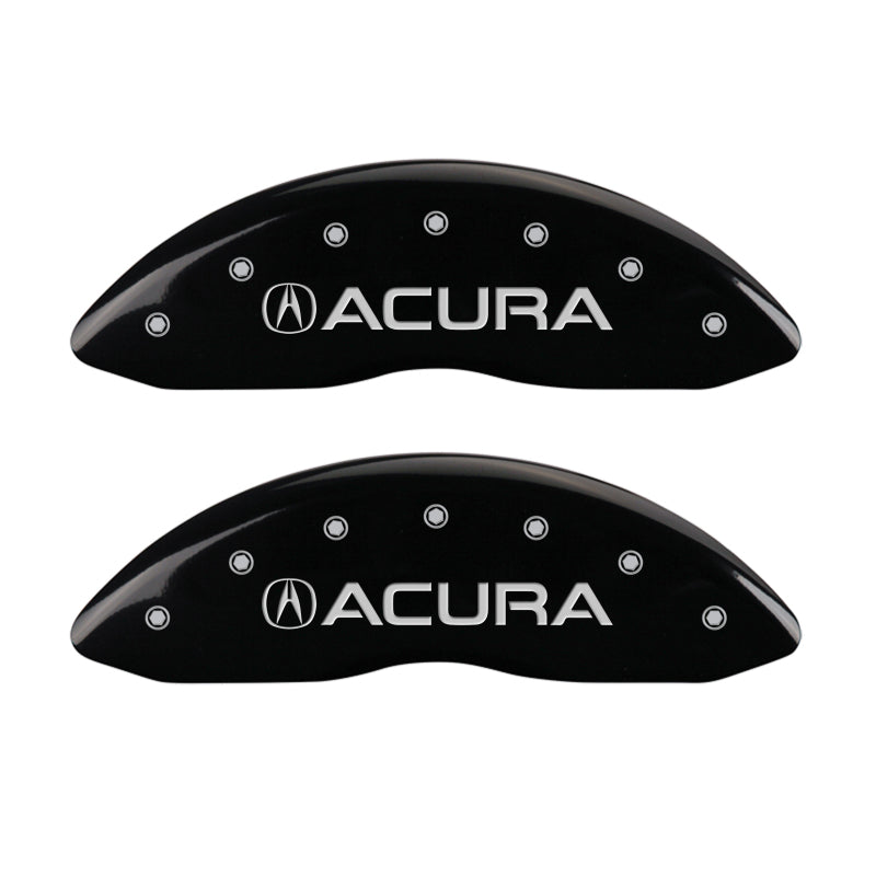 MGP 4 Caliper Covers Engraved Front & Rear Acura Black finish silver ch - 39011SACUBK
