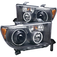 ANZO 2007-2013 Toyota Tundra Projector Headlights w/ Halo Black (CCFL) - 111174