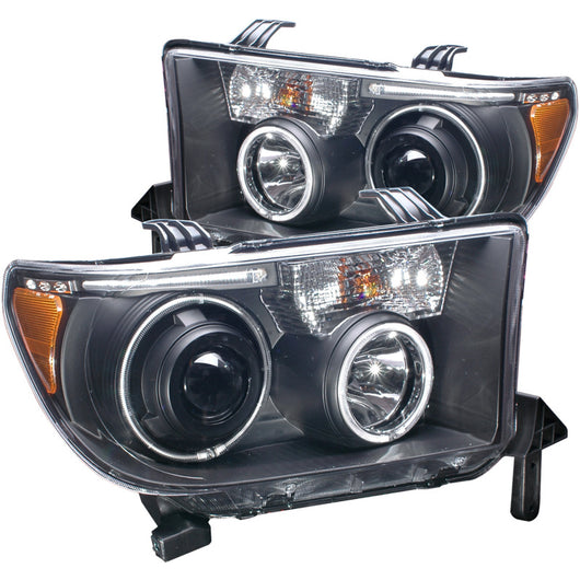 ANZO 2007-2013 Toyota Tundra Projector Headlights w/ Halo Black (CCFL) - 111174