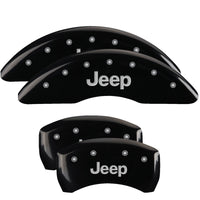 MGP 4 Caliper Covers Engraved Front & Rear JEEP Black finish silver ch - 42002SJEPBK