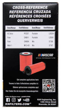 K&N 2018 Audi RS3 2.5L Cartridge Oil Filter - HP-7010