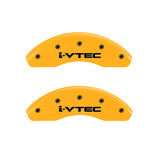 MGP 4 Caliper Covers Engraved Front & Rear i-Vtec Yellow finish black ch - 20217SIVTYL