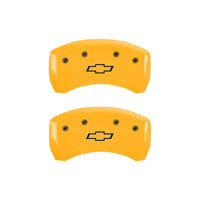 MGP 4 Caliper Covers Engraved Front & Rear Bowtie Yellow finish black ch - 14235SBOWYL