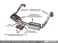 AWE Tuning Porsche 981 Performance Exhaust System - w/Chrome Silver Tips - 3010-32020