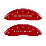 MGP 4 Caliper Covers Engraved Front & Rear With out stripes/Dodge Red finish silver ch - 12043SDD4RD