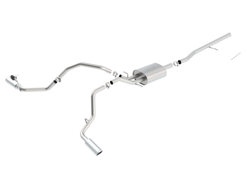 Borla 14 Silv/Sierra C/B Exh S-Type 1500 5.3L V8 AT/MT 2&4WD Ext Cab Split Side Exit - 140545