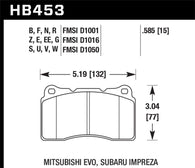 Hawk Street 5.0 Front Brake Pad Brembo 03-06 Evo / 04-14 STI / 09-10 Evo / 09-10 Genesis / 04-08 TL - HB453B.585
