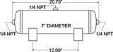 Firestone Air Tank 3 Gallon 7in. x 17.75in. (3) 1/4in. NPT Ports 150 PSI Max - Black (WR17609148) - 9148