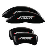 MGP 4 Caliper Covers Engraved Front & Rear No bolts/Sport Black finish silver ch - 10229SSP1BK