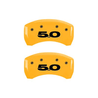 MGP Rear set 2 Caliper Covers Engraved Rear 50 Yellow finish black ch - 10010RM50YL