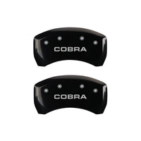 MGP Rear set 2 Caliper Covers Engraved Rear Cobra Black finish silver ch - 10010RCOBBK