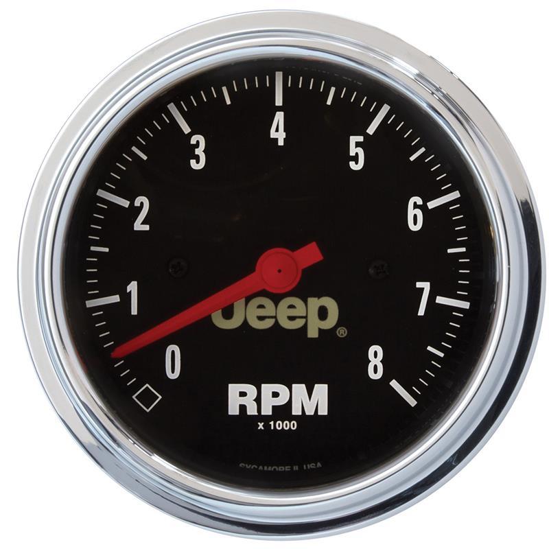 Autometer Jeep 85.7mm In-Dash 8000 RPM Tachometer Gauge - 880246