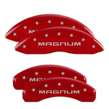 MGP 4 Caliper Covers Engraved Front & Rear Magnum Red finish silver ch - 12088SMGMRD