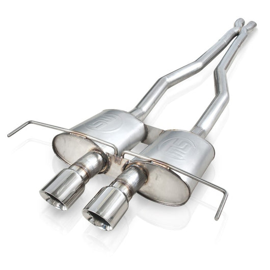 Stainless Works 2009-15 Cadillac CTS-V Coupe 3in Catback System X-Pipe Turbo Mufflers 4in Tips - CTSV9CPCBLMF