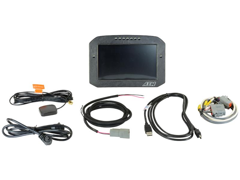 AEM CD-7LG Carbon Logging Flush Digital Dash Display w/ Internal 20Hz GPS & Antenna - 30-5703F