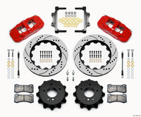 Wilwood AERO4 Rear Kit 14.00 Drilled Red 2007-2011 BMW E90 Series w/Lines - 140-13583-DR
