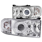 ANZO 1994-2001 Dodge Ram Projector Headlights w/ Halo Chrome - 111056