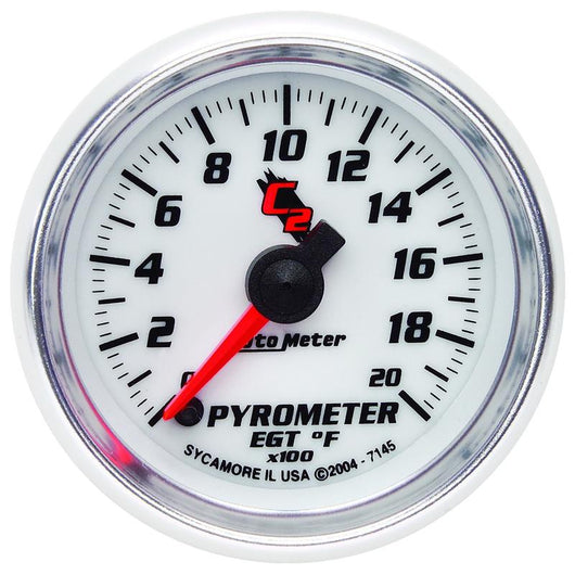 Autometer C2 52mm 2000 Deg F Electronic EGT Pyrometer Gauge - 7145