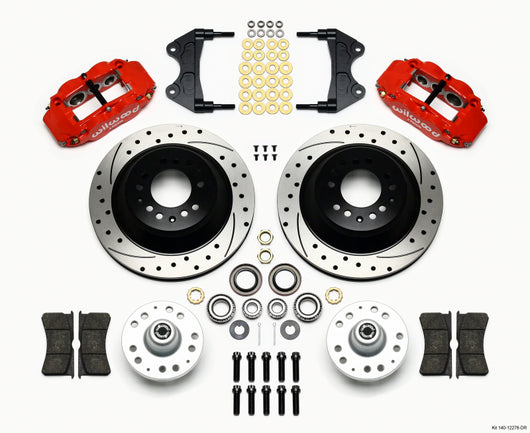 Wilwood Narrow Superlite 6R Front Hub & 1PC Rtr Kit 12.88in Dril -Red WWE ProSpindle - 140-12276-DR