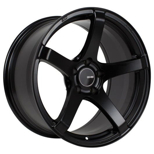 Enkei Kojin 18x8 35mm Offset 5x112 Bolt Pattern 72.6mm Bore Dia Matte Black Wheel - 476-880-4435BK