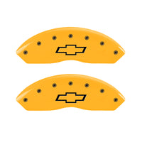 MGP 4 Caliper Covers Engraved Front & Rear Bowtie Yellow finish black ch - 14235SBOWYL