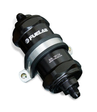 Fuelab 818 In-Line Fuel Filter Standard -12AN In/Out 75 Micron Stainless - Black - 81824-1