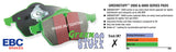 EBC 00-02 Dodge Ram 2500 Pick-up 5.2 2WD Greenstuff Front Brake Pads - DP61307