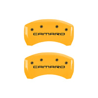 MGP 4 Caliper Covers Engraved Front Camaro Rear Gen 4/Ss Yellow Finish Black Char 1998 Chevy Camaro - 14027SCS4YL