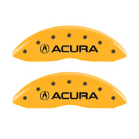 MGP 4 Caliper Covers Engraved Front & Rear Acura Yellow Finish Black Char 2017 Acura MDX - 39021SACUYL