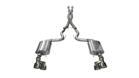 Corsa 15-16 Ford Mustang GT 5.0 3in Cat Back Exhaust Polish Quad Tips (Sport) - 14337