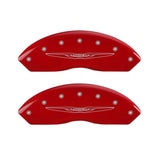 MGP 4 Caliper Covers Engraved Front & Rear Style 2/Chrysler Wing Red finish silver ch - 32021SCW2RD