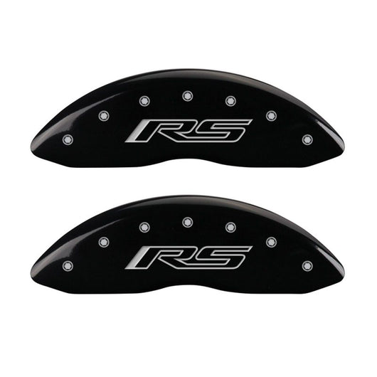 MGP 4 Caliper Covers Engraved Front & Rear Gen 5/RS Black finish silver ch - 14033SRS5BK