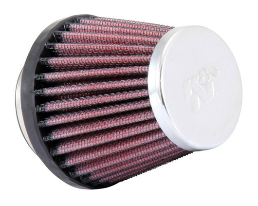 K&N Universal Chrome Filter-Round Tapered-1.688in Flange ID x 2in Top OD x 3in Base OD x 2.75in H - RC-1070
