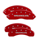 MGP 4 Caliper Covers Engraved Front & Rear WRANGLER Red finish silver ch - 42014SWRGRD