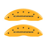 MGP 4 Caliper Covers Engraved Front Gen 5/Camaro Engraved Rear Gen 5/SS Yellow finish black ch - 14036SCS5YL