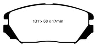 EBC 08-09 Hyundai Azera 3.3 Yellowstuff Front Brake Pads - DP41757R