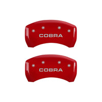 MGP Rear set 2 Caliper Covers Engraved Rear Cobra Red finish silver ch - 10010RCOBRD