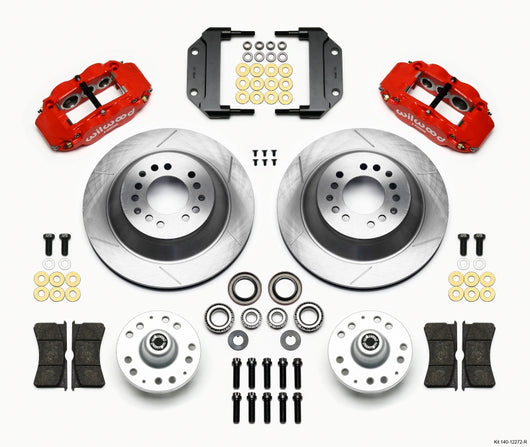 Wilwood Narrow Superlite 6R Front Hub & 1PC Rtr Kit 12.88in-Red Magnum Force Drop Spindle - 140-12272-R