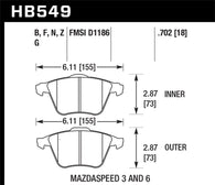 Hawk 2007-2013 Mazda 3 Mazdaspeed HPS 5.0 Front Brake Pads - HB549B.702