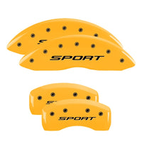 MGP 4 Caliper Covers Engraved front & Rear 2015/Sport Yellow finish black ch - 10241SSPTYL