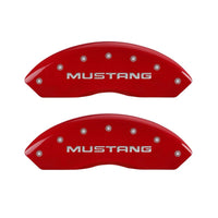 MGP 4 Caliper Covers Engraved Front Mustang Engraved Rear SN95/GT Red finish silver ch - 10095SMG1RD