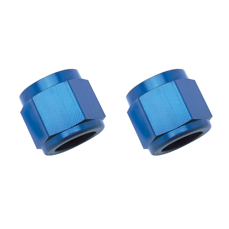 Russell Performance -6 AN Tube Nuts 3/8in dia. (Blue) (2 pcs.) - 660570