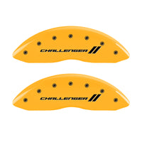 MGP 4 Caliper Covers Engraved F & R Stripes/Challenger Yellow Finish Black Char 2006 Dodge Charger - 12005SCL1YL